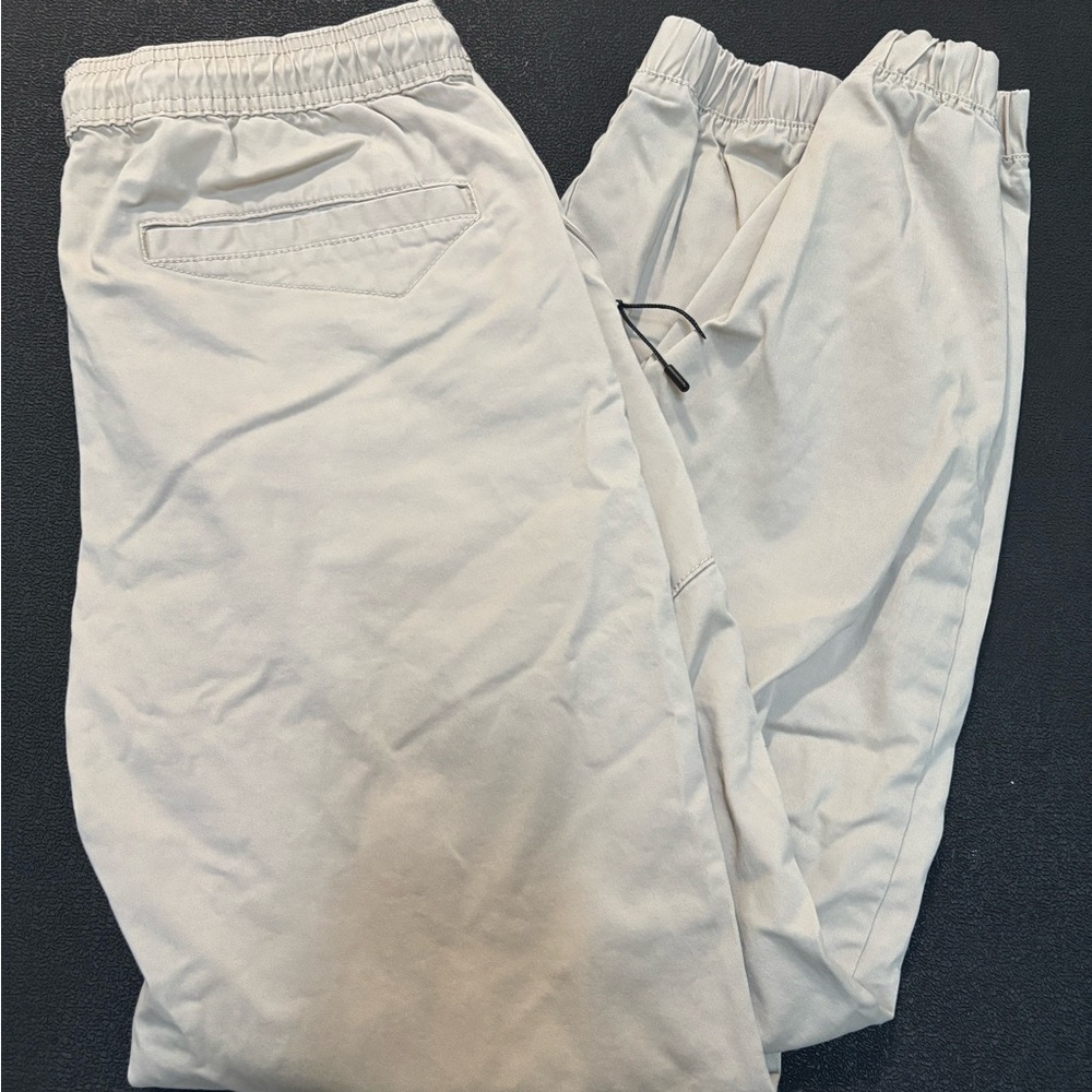 Denim&Co Cream Sweatpants Relaxed Fit Joggers